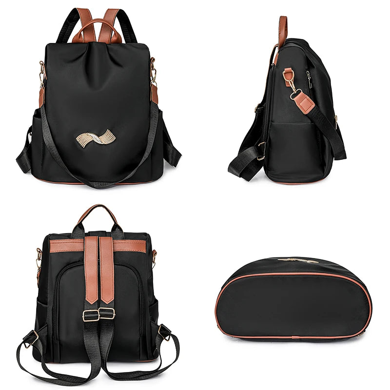 High Quality Women's Backpacks Fashion Nylon Cloth School Bags Large Capacity Travel Back Exquisite Hardware Design Backpack