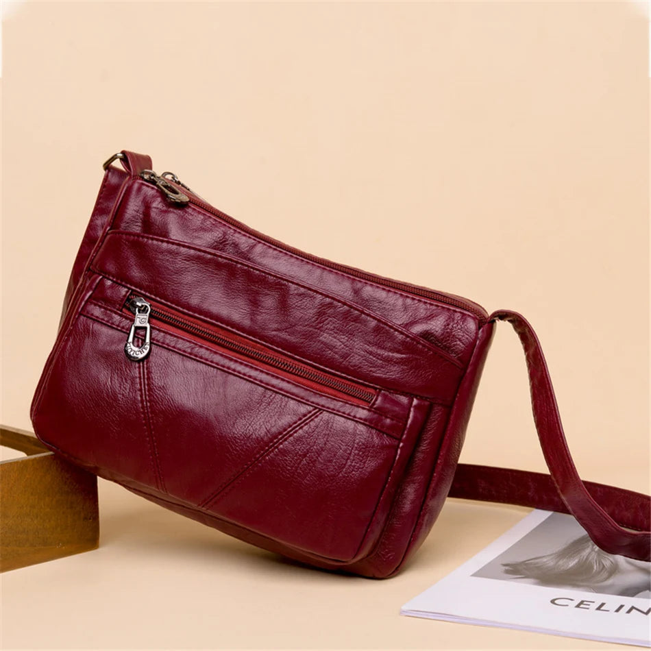 High Quality Women's Soft Leather Shoulder Bags for Women Multi-Layer Classic Crossbody Bag Luxury Designer Handbags and Purses