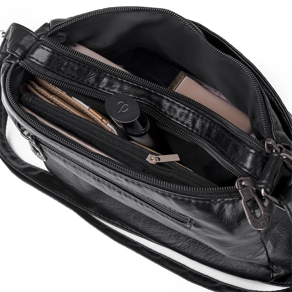 High Quality Women's Soft Leather Shoulder Bags for Women Multi-Layer Classic Crossbody Bag Luxury Designer Handbags and Purses