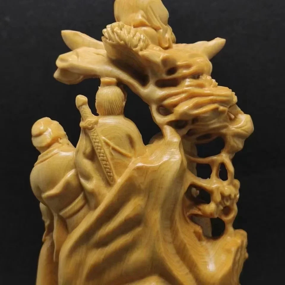 High Quality Wooden TV Characters Thuja Wood Eight Immortals Crossing The Sea Ornament Home Living Room Decor