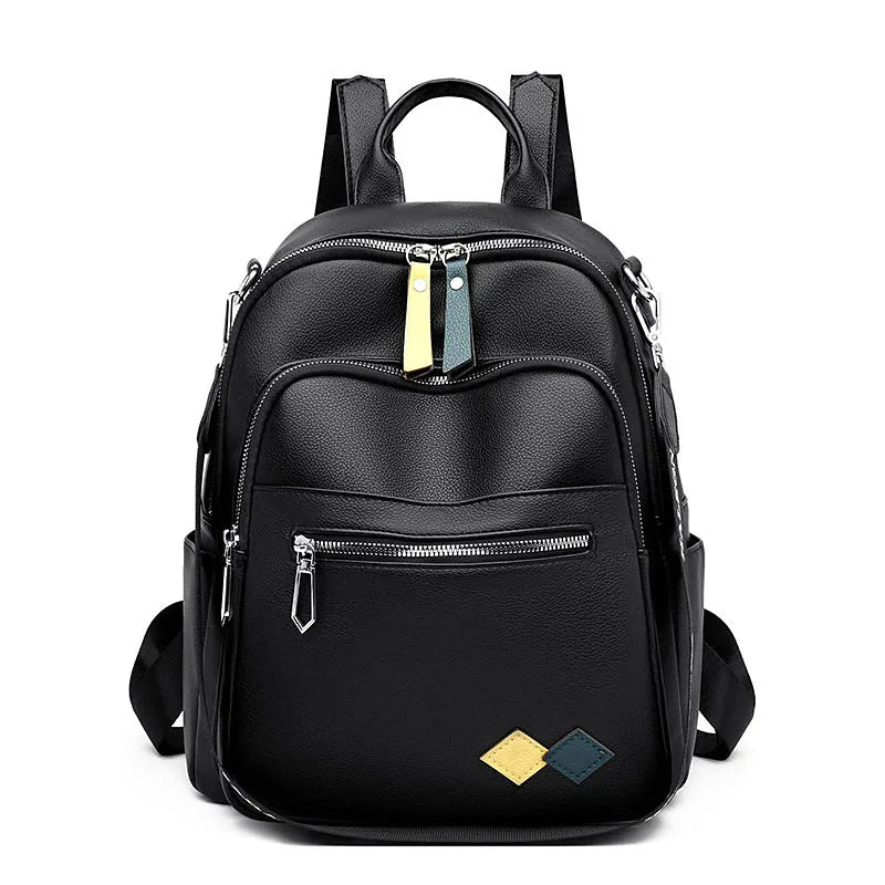 High Quality Youth Soft Leather Backpacks for Teenage Girls Female School Bag Hot Sale Backpacks 2024 New Fashion Woman Backpack