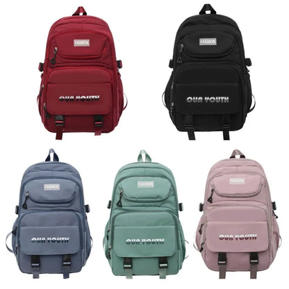 High School Girls Backpack Nylon Waterproof Travel Bag Simple Large Capacity Multi-functional Backpack for Boys Travel Rucksack