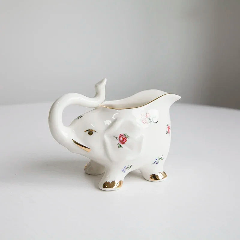 High Temperature Ceramic Elephant Shaped Underglaze Decal Milk Tank Milk Pot Milk Cup