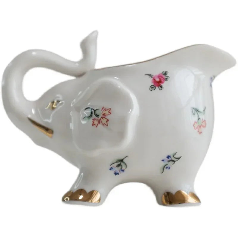 High Temperature Ceramic Elephant Shaped Underglaze Decal Milk Tank Milk Pot Milk Cup