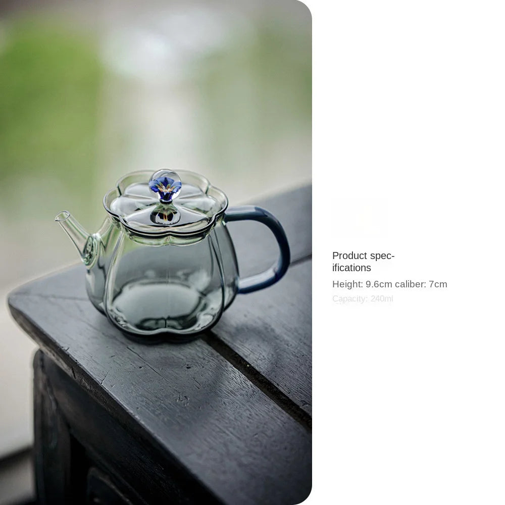 High Temperature Resistant Glass Teapot High-Grade Strainer Teapot  Plum Blossom Small Pot Tea Maker Tea Infuser Tea Kettle