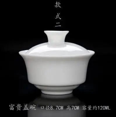 High White Porcelain Tea Set, Sancai Bowl, Cover Bowl, Tea Maker, Large Teacup Gaiwan, Pure White Porcelain, Respect Tea Bowl
