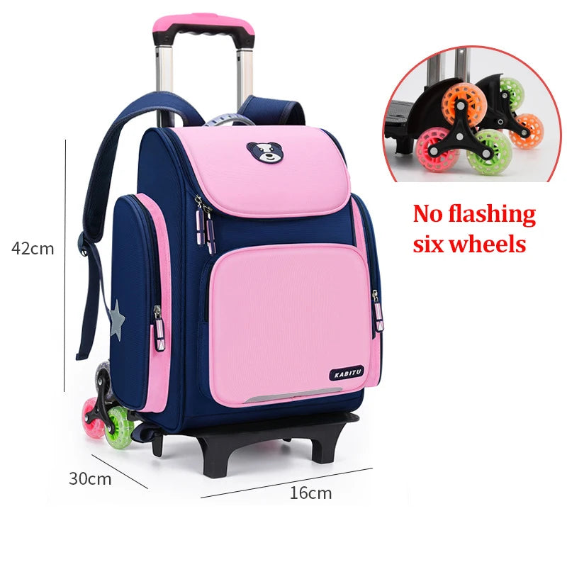 High capacity Student School bag Rolling Backpack kids Trolley bag school backpack wheeled bag Children Trolley backpack wheels