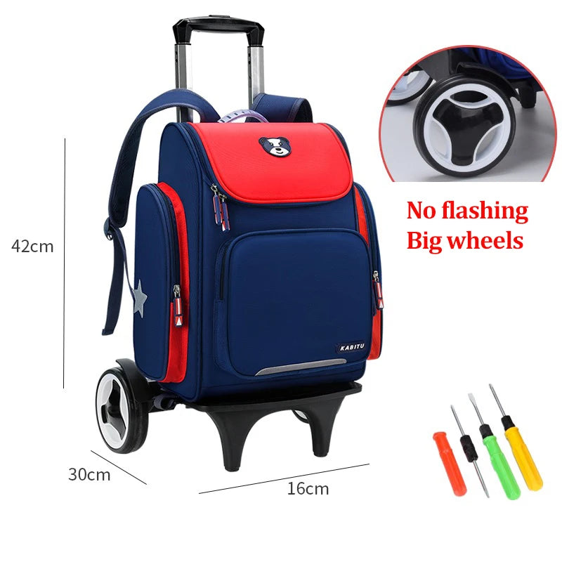 High capacity Student School bag Rolling Backpack kids Trolley bag school backpack wheeled bag Children Trolley backpack wheels