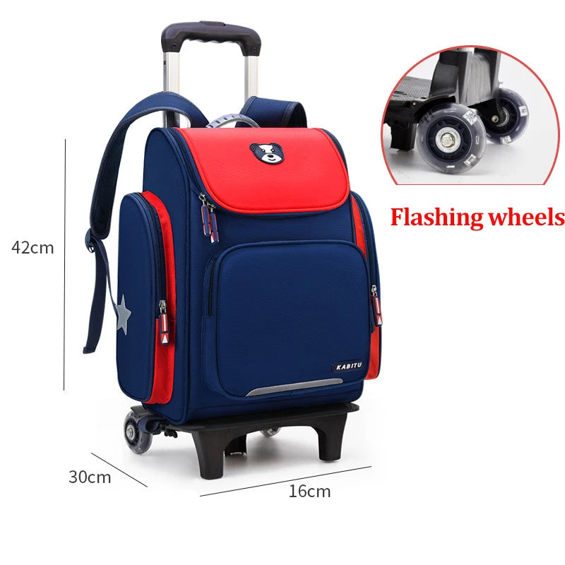 High capacity Student School bag Rolling Backpack kids Trolley bag school backpack wheeled bag Children Trolley backpack wheels