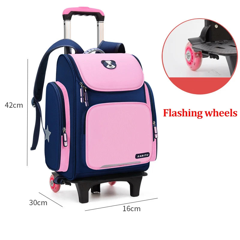 High capacity Student School bag Rolling Backpack kids Trolley bag school backpack wheeled bag Children Trolley backpack wheels