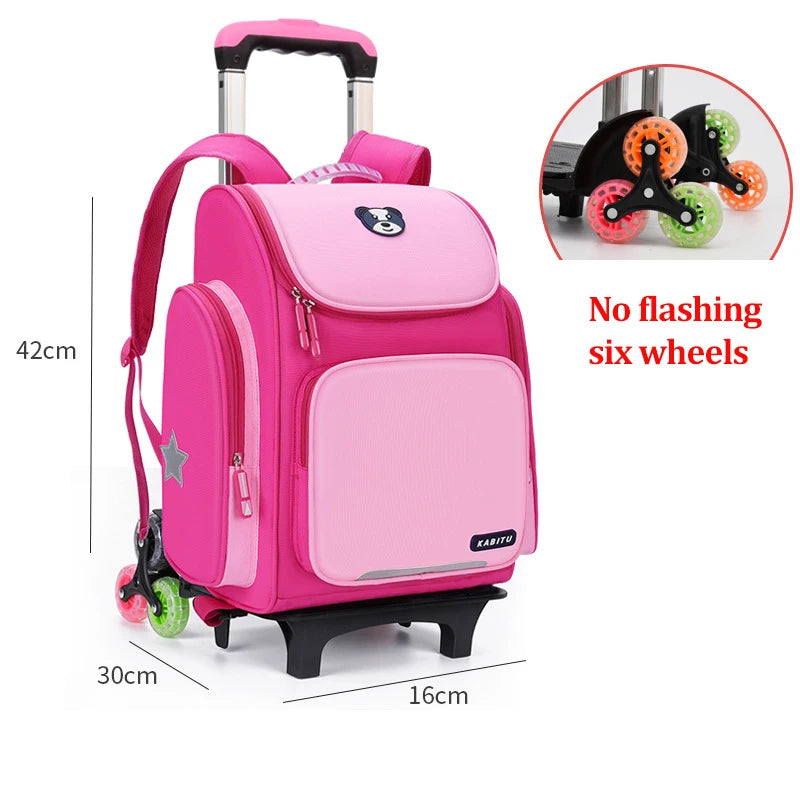 High capacity Student School bag Rolling Backpack kids Trolley bag school backpack wheeled bag Children Trolley backpack wheels