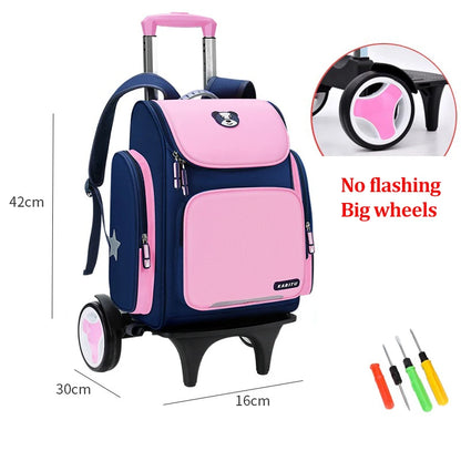 High capacity Student School bag Rolling Backpack kids Trolley bag school backpack wheeled bag Children Trolley backpack wheels