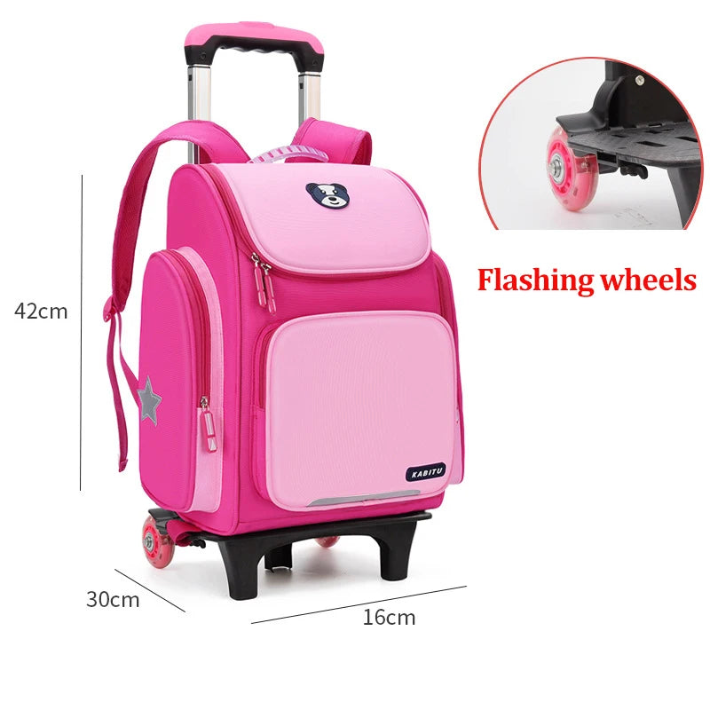 High capacity Student School bag Rolling Backpack kids Trolley bag school backpack wheeled bag Children Trolley backpack wheels