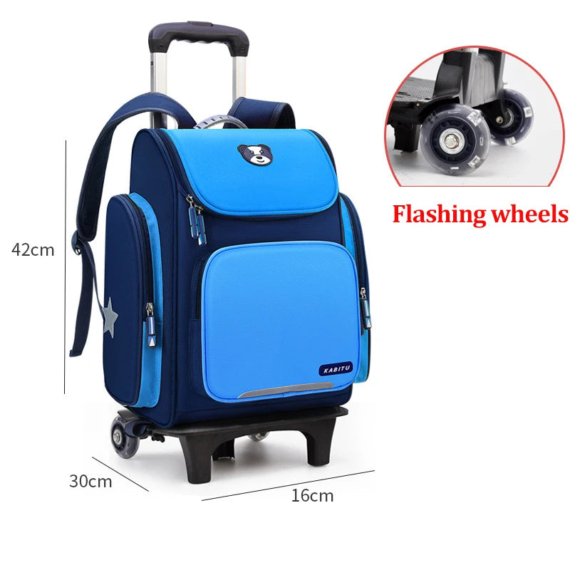 High capacity Student School bag Rolling Backpack kids Trolley bag school backpack wheeled bag Children Trolley backpack wheels