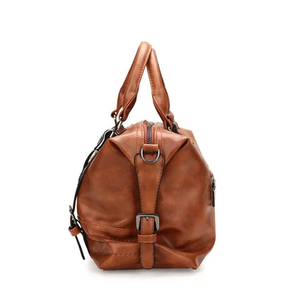 High-end New Women's Retro Handbag Boston Fashion Soft PU Leather Shoulder European Temperament Ladies Crossbody Bag