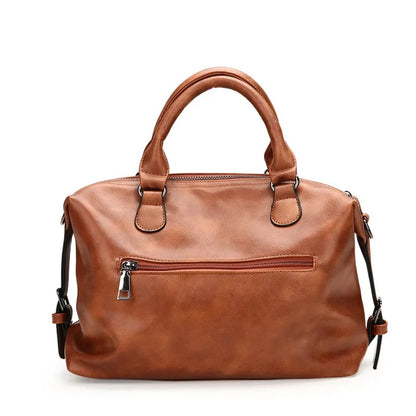 High-end New Women's Retro Handbag Boston Fashion Soft PU Leather Shoulder European Temperament Ladies Crossbody Bag