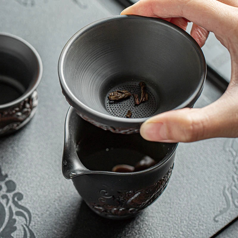 High-end Purple Pottery Tea Tea Infuser Tea Strainer Teaware Kitchen Accessories Tea Set Filter White Porcelain Tea Filter