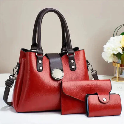 High-end Women's Shoulder New Luxury Retro Large-capacity Three-piece Sleeve Female Handbag Lady Fashion Crossbody Big Bag
