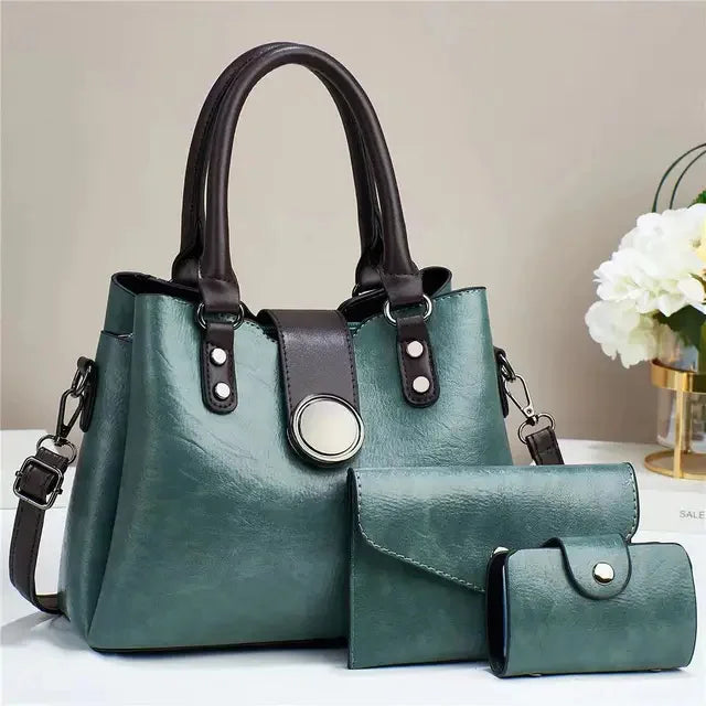High-end Women's Shoulder New Luxury Retro Large-capacity Three-piece Sleeve Female Handbag Lady Fashion Crossbody Big Bag