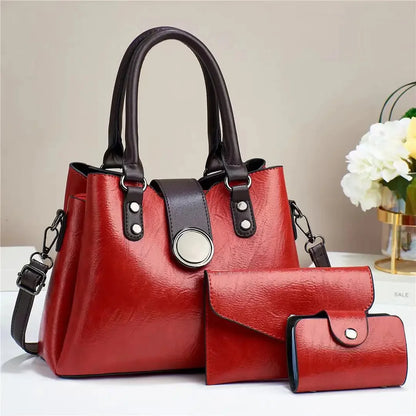 High-end Women's Shoulder New Luxury Retro Large-capacity Three-piece Sleeve Female Handbag Lady Fashion Crossbody Big Bag