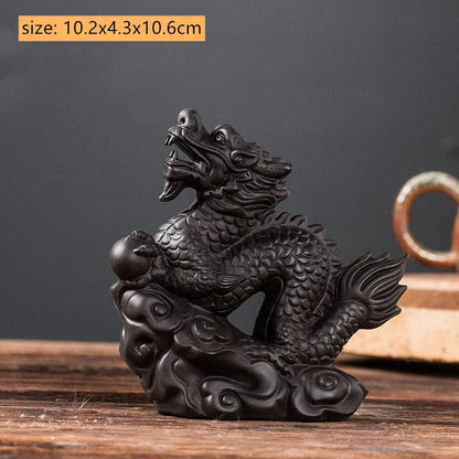 High-end Yixing Purple Clay Tea Pet Handmade Sculpture Dragon Ornaments Desktop Lucky Decor Crafts Chinese Tea Set Decoration
