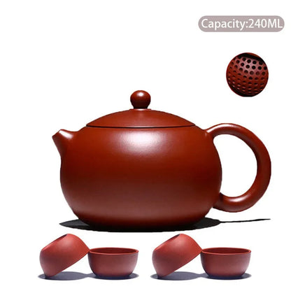High-end Yixing Purple Clay Teapot Famous Handmade Ball Hole Filter Xishi Tea Pot Raw Ore Dahongpao Kettle Zisha Tea Set Gifts