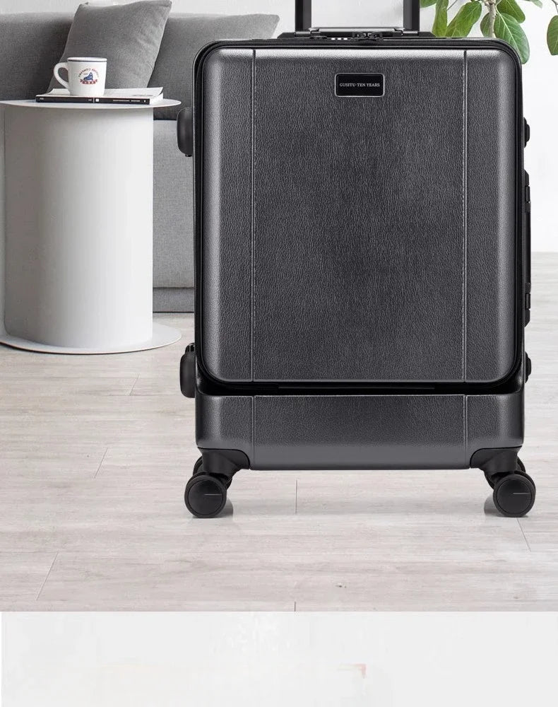 High end business climbing case with front 17.3 computer luggage, large capacity trolley case, travel box, 20 inches