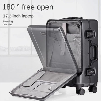 High end business climbing case with front 17.3 computer luggage, large capacity trolley case, travel box, 20 inches