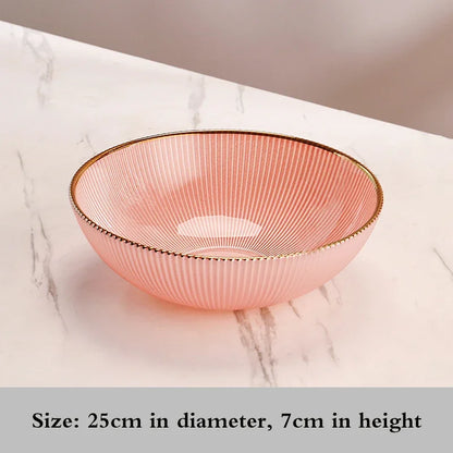 High-end glass fruit tray living room home coffee table decoration American light luxury tray creative candy basket decoration
