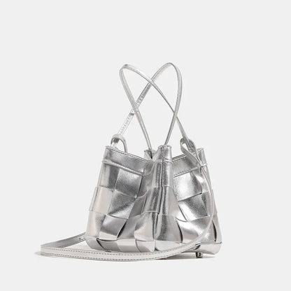 High end handmade woven bag, one shoulder portable bucket bag, versatile ins crossbody bag