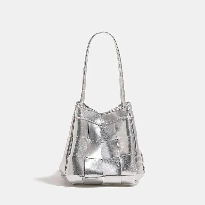 High end handmade woven bag, one shoulder portable bucket bag, versatile ins crossbody bag