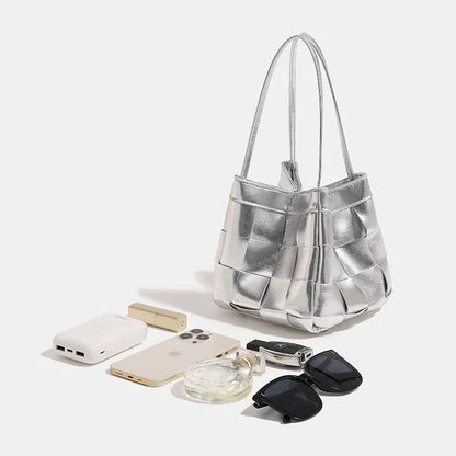 High end handmade woven bag, one shoulder portable bucket bag, versatile ins crossbody bag