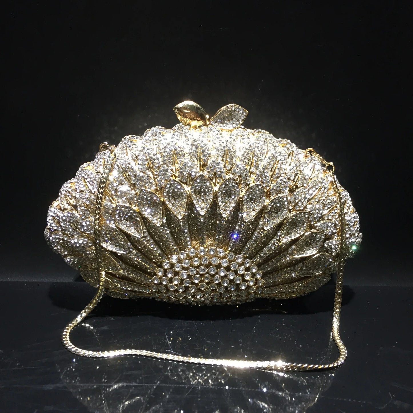 High-end luxury  women Colored petal evening party bag diamonds small wallet luxury clutches bridal wedding party elegant  purse