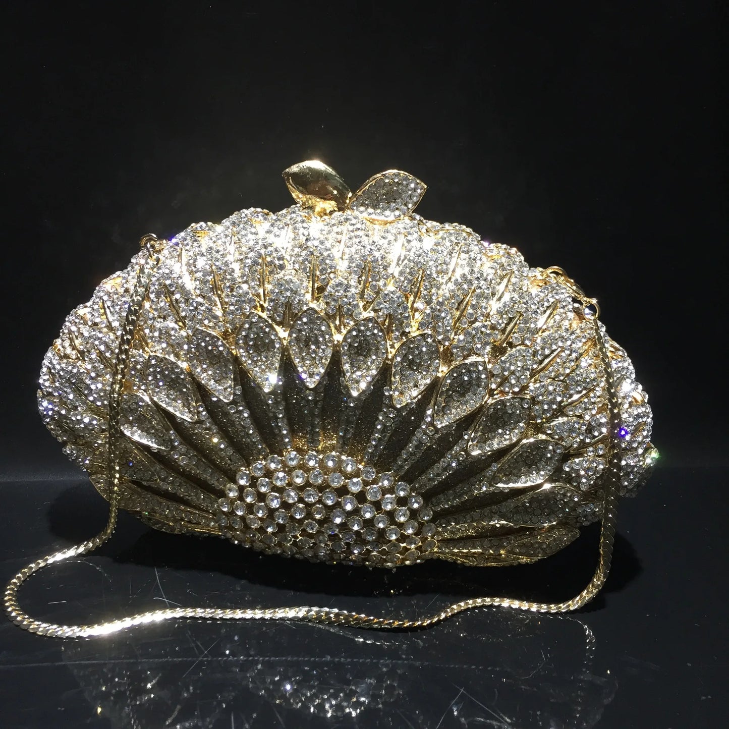 High-end luxury  women Colored petal evening party bag diamonds small wallet luxury clutches bridal wedding party elegant  purse