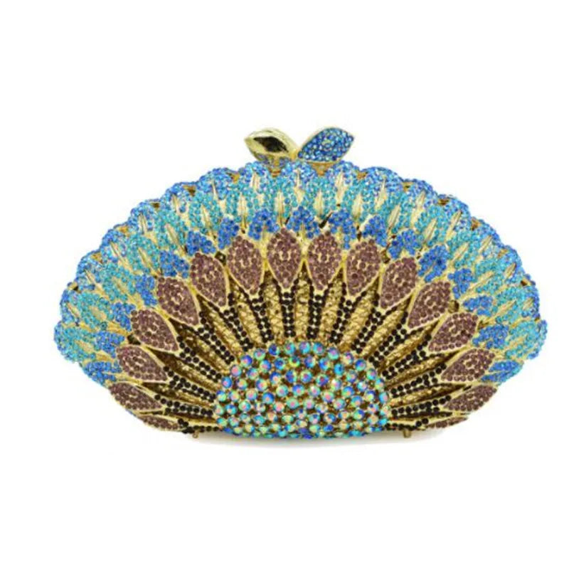High-end luxury  women Colored petal evening party bag diamonds small wallet luxury clutches bridal wedding party elegant  purse