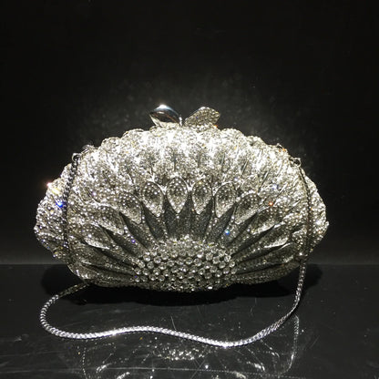 High-end luxury  women Colored petal evening party bag diamonds small wallet luxury clutches bridal wedding party elegant  purse