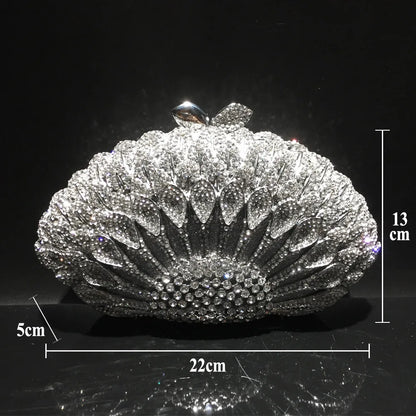 High-end luxury  women Colored petal evening party bag diamonds small wallet luxury clutches bridal wedding party elegant  purse