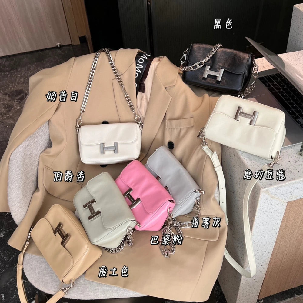 High end quality chain underarm bag trendy Hong Kong style light luxury casual simple shoulder bag crossbody bag for women
