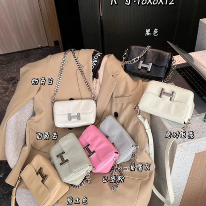 High end quality chain underarm bag trendy Hong Kong style light luxury casual simple shoulder bag crossbody bag for women