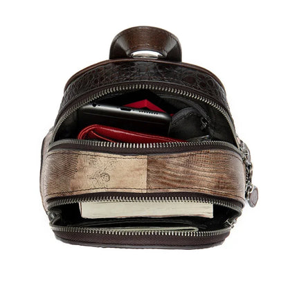 High fashion genuine leather backpacks for school teenagers real cowskin patchwork mini backpack women female girls