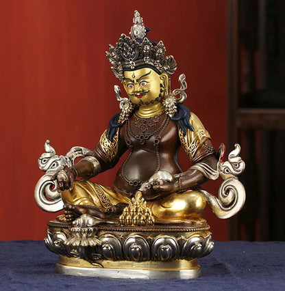 High-grade Buddha brass statue- HOME family effective protection Tibetan Nepal Yellow Jambhala fortune god Buddha  21CM