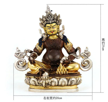 High-grade Buddha brass statue- HOME family effective protection Tibetan Nepal Yellow Jambhala fortune god Buddha  21CM