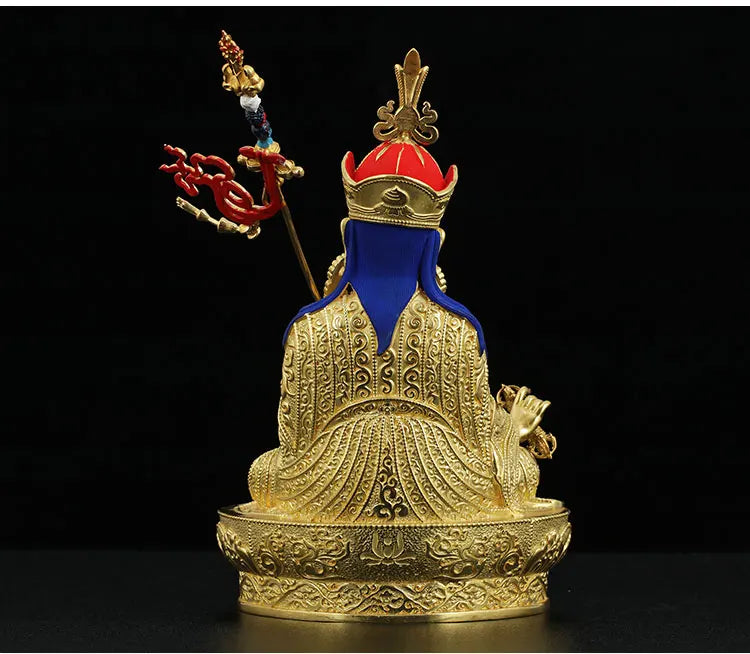High grade GOOD Buddha good HOME Hall efficacious Protection Gold-plated Guru Padmasambhava buddha Buddhist Tantra statue