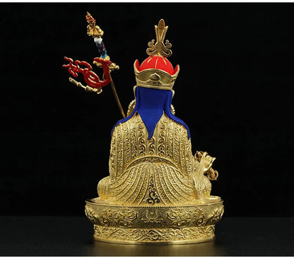 High grade GOOD Buddha good HOME Hall efficacious Protection Gold-plated Guru Padmasambhava buddha Buddhist Tantra statue