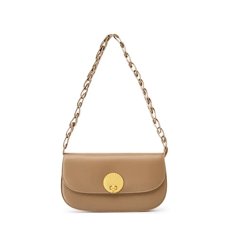 High-grade Genuine Leather Women's Shoulder Advanced Sense Woven Underarm Fashion New Cowhide Small Crossbody Bag