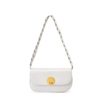 High-grade Genuine Leather Women's Shoulder Advanced Sense Woven Underarm Fashion New Cowhide Small Crossbody Bag