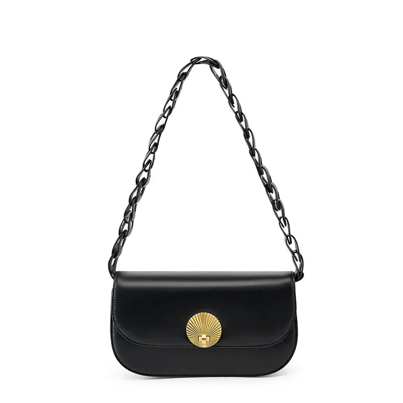 High-grade Genuine Leather Women's Shoulder Advanced Sense Woven Underarm Fashion New Cowhide Small Crossbody Bag