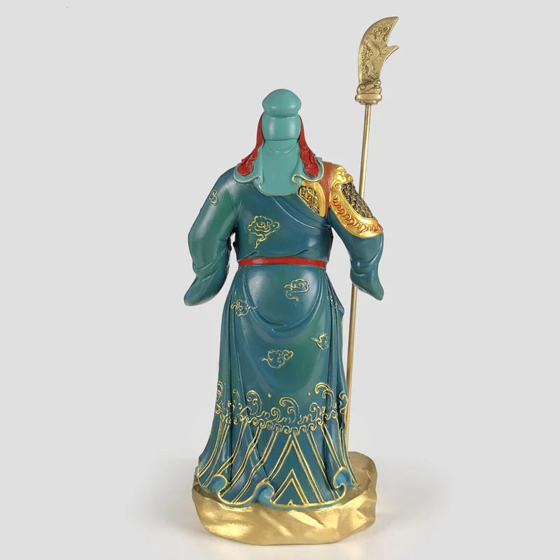 High grade Home company Career Success GOOD luck wealth God Recruit money Dragon GUAN GONG CAI SHEN God color bronze statue