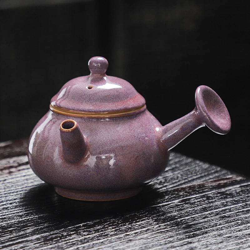 High-grade Kiln Change Purple Glaze Teapot Chinese Ceramic Tea Set Handmade Beauty Tea Infuser Home Drinkware Filter Kettle