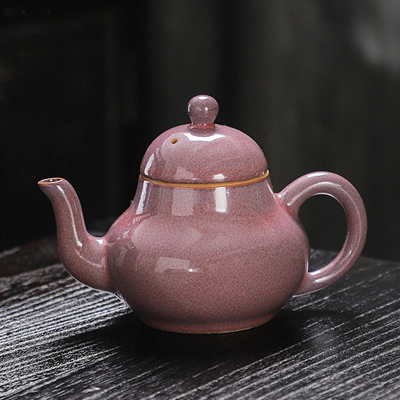 High-grade Kiln Change Purple Glaze Teapot Chinese Ceramic Tea Set Handmade Beauty Tea Infuser Home Drinkware Filter Kettle
